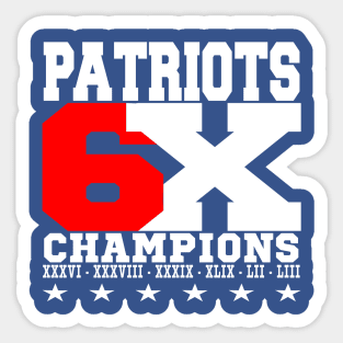 PATRIOTS 6 TIMES CHAMPIONS Sticker